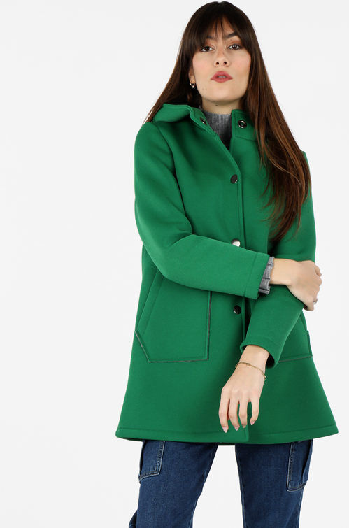 Only Cappotto donna in panno con cappuccio Cappotto Classico donna Verde taglia S