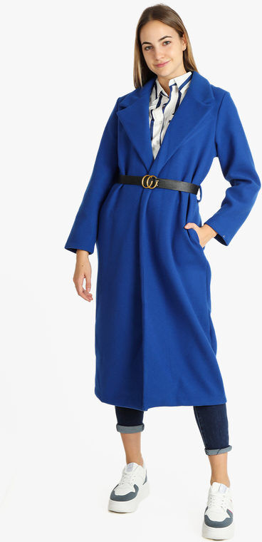 Solada Cappotto lungo classico donna con cintura Cappotto Classico donna Blu taglia Unica