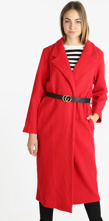 Solada Cappotto lungo classico donna con cintura Cappotto Classico donna Rosso taglia Unica