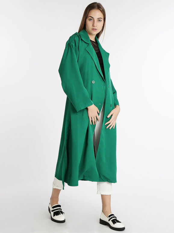 Vanita Cappotto lungo da donna leggero Cappotto Classico donna Verde taglia Unica