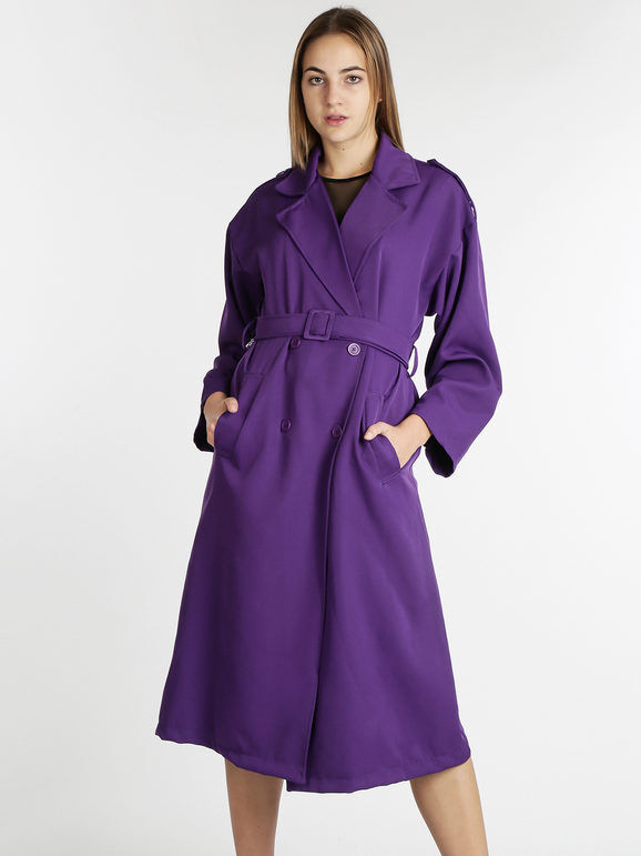 Vanita Cappotto lungo da donna leggero Cappotto Classico donna Viola taglia Unica