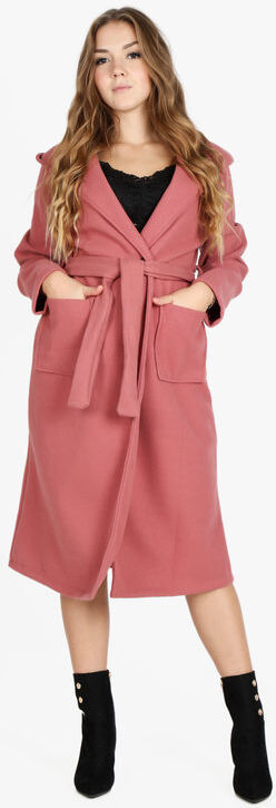 Solada Cappotto lungo donna con cappuccio Cappotto Classico donna Rosa taglia Unica