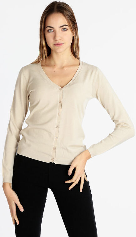 Louise Orop Cardigan da donna con bottoni Cardigan donna Beige taglia S/M