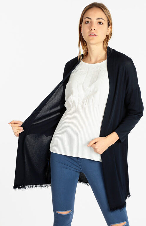 Daystar Cardigan donna sfrangiato Cardigan donna Blu taglia Unica