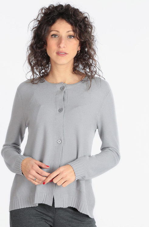 lois & pepe Cardigan in maglia lavorata con tasche da donna Cardigan donna Grigio taglia S/M