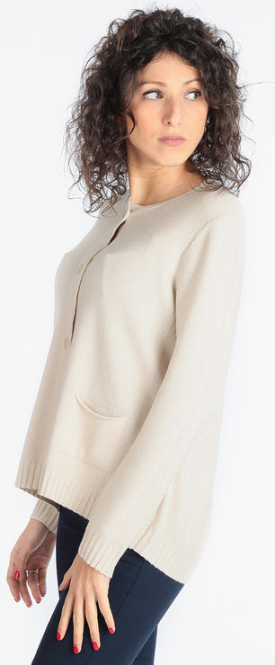 lois & pepe Cardigan in maglia lavorata con tasche da donna Cardigan donna Beige taglia S/M