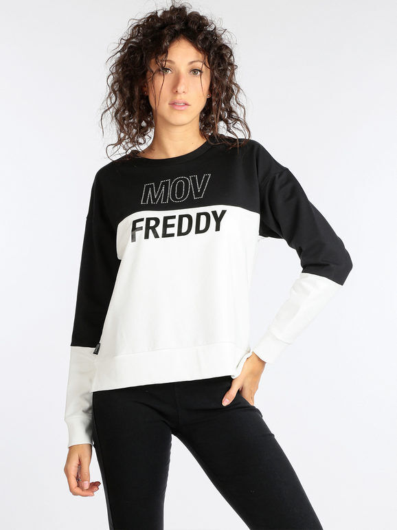 Freddy F2WMVS1 Felpa donna girocollo Felpe Pesanti donna Bianco taglia L