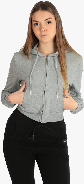 Solada Felpa cropped donna con cappuccio Felpe Leggere donna Grigio taglia Unica