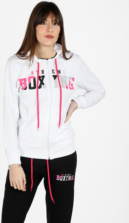 Xtreme Boxing Felpa sportiva da donna con cappuccio e zip Felpe Leggere donna Bianco taglia S