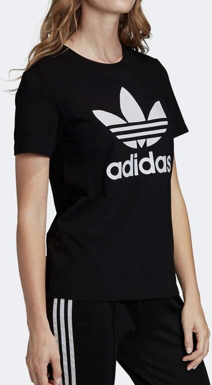 Adidas FM3311 TREFOIL TEE T-shirt donna girocollo T-Shirt Manica Corta donna Nero taglia 42