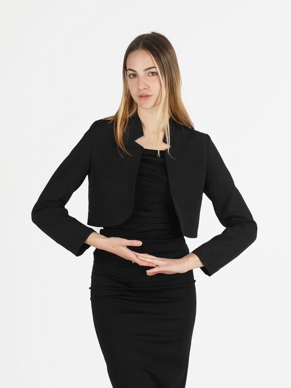 Melitea Giacca corta elegante da donna Blazer donna Nero taglia Unica