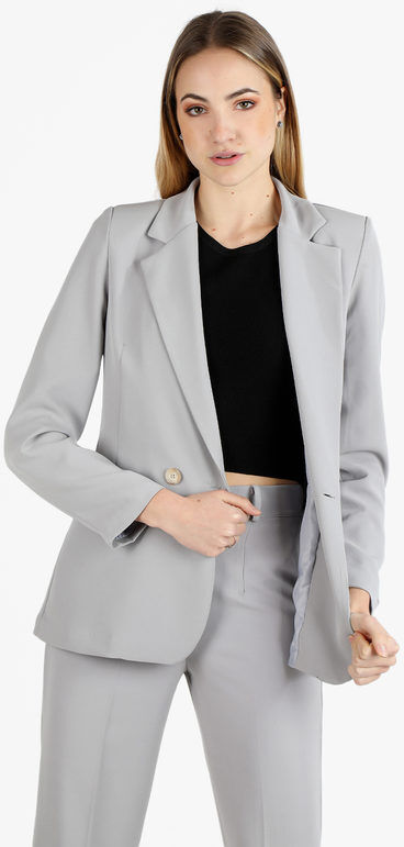 Daystar Giacca donna elegante a doppiopetto Blazer donna Grigio taglia M