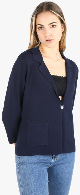 Alfa Giacca donna monobottone in maglia Blazer donna Blu taglia Unica