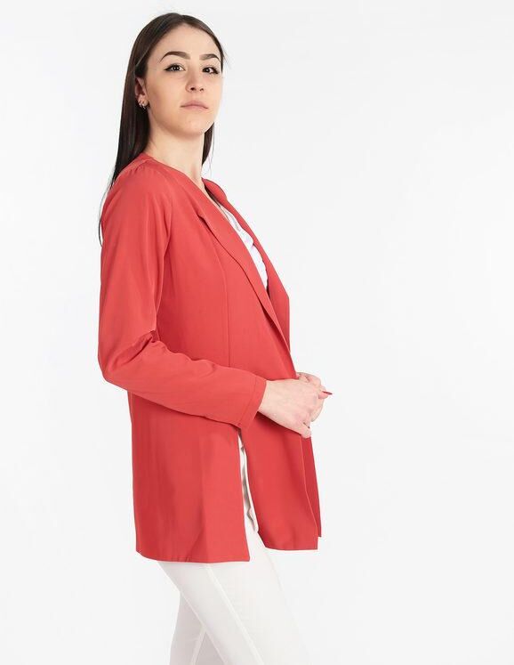 Lumina Giacca lunga aperta donna Blazer donna Rosso taglia L