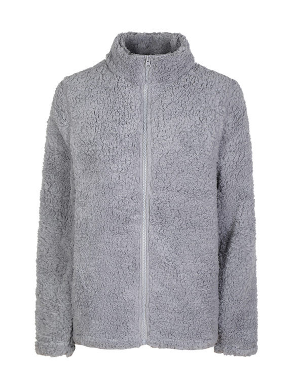 Kissimo Giacca sherpa donna con cerniera Felpe Pesanti donna Grigio taglia XL