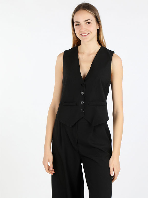 Solada Gilet classico da donna Smanicato donna Nero taglia Unica