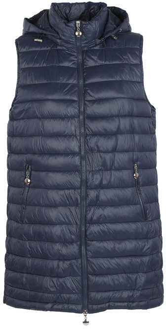 Solada Gilet donna imbottito con cappuccio e zip tagie forti Smanicato donna Blu taglia 50