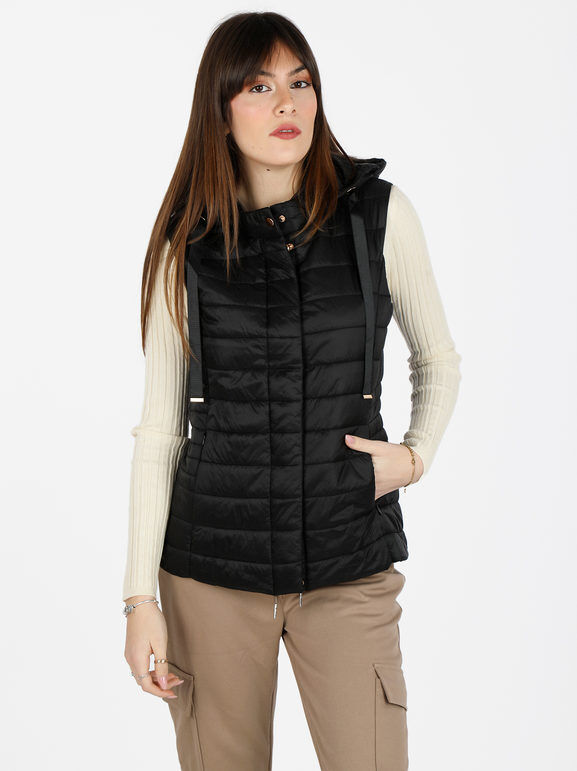 Flight Finery Gilet donna imbottito con cappuccio Smanicato donna Nero taglia L