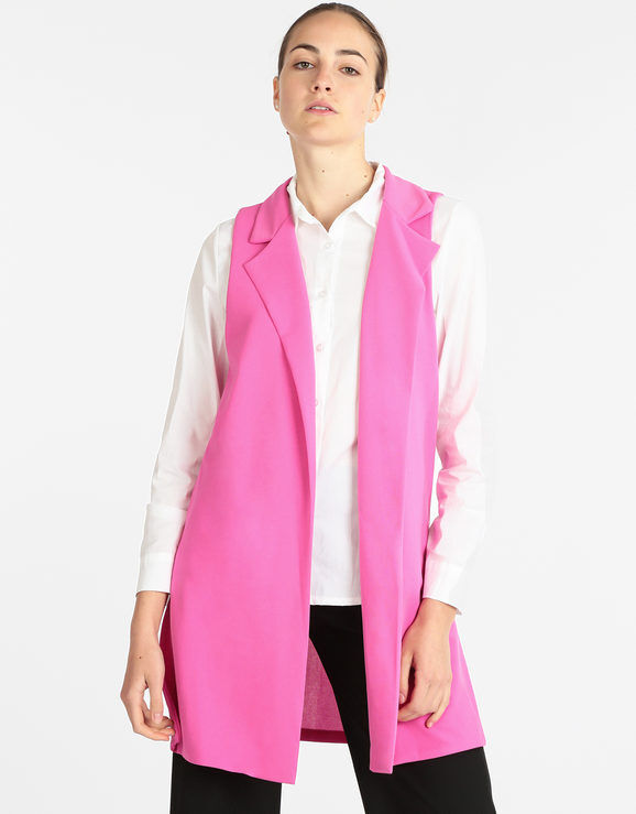 Fashion Station Gilet lungo donna Giacche Leggere donna Fucsia taglia Unica