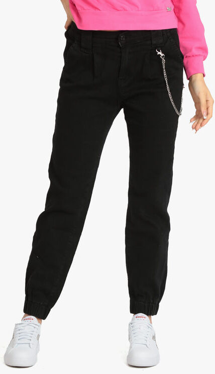 Miss Fancy Jeans baggy da donna con catena Jeans Boyfriend donna Nero taglia 44