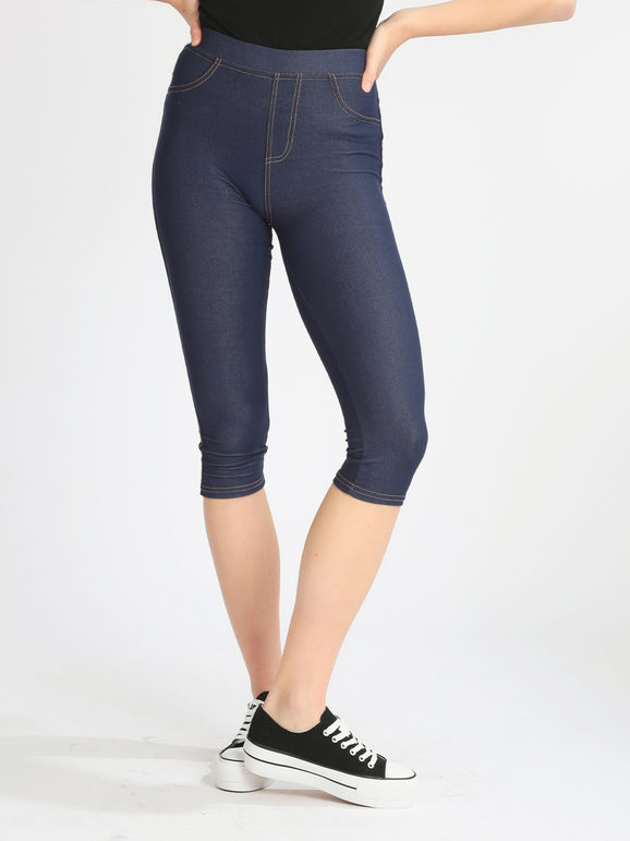 Gladys Jegging 3/4 donna Leggings donna Blu taglia M/L