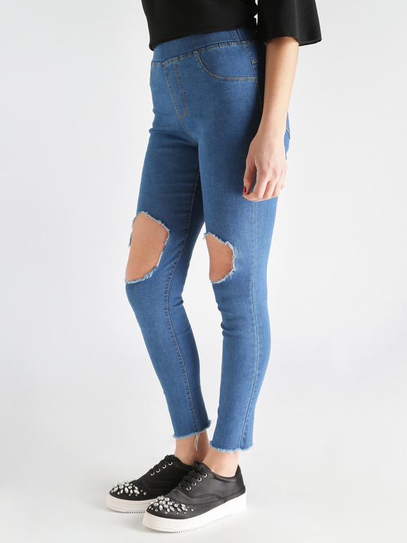 Solada Jeggings strappati con tasche Jeggings donna Blu taglia XL