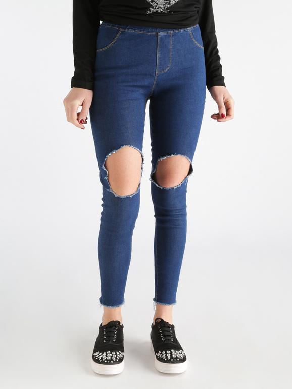 Solada Jeggings strappati con tasche Jeggings donna Blu taglia XL