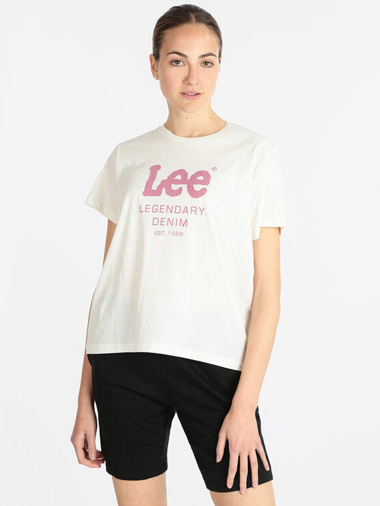 Lee Legendary Denim Tee T-shirt donna manica corta con scritta T-Shirt Manica Corta donna Bianco taglia XXL