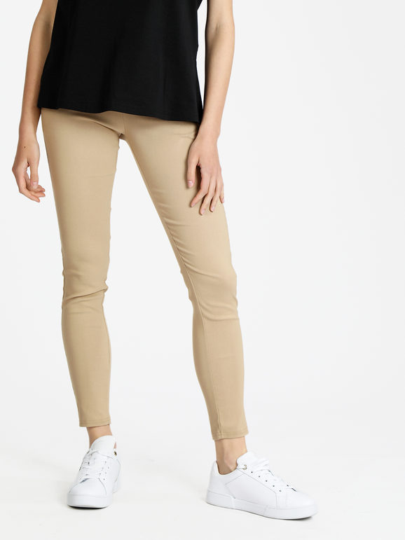 Gladys Leggings da donna con tasche Pantaloni Casual donna Beige taglia XL