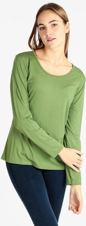 Solada Maglia donna girocollo T-Shirt Manica Lunga donna Verde taglia Unica