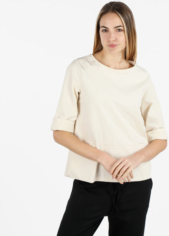 Daystar Maglia donna oversize con tasche T-Shirt Manica Lunga donna Beige taglia Unica