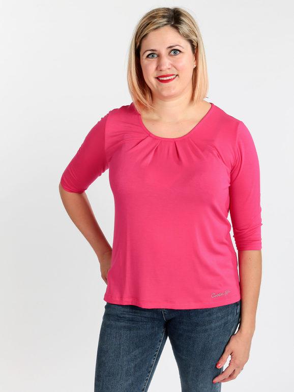 Coveri Maglietta con maniche a 3/4 T-Shirt Manica Corta donna Fucsia taglia XL