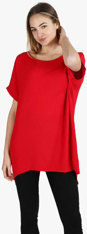 Melitea Maxi blusa da donna a maniche corte Bluse donna Rosso taglia Unica