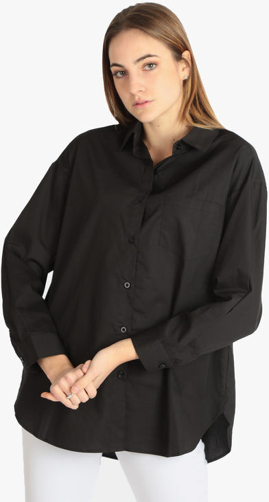 Sweet Maxi camicia donna oversize in cotone Camicie donna Nero taglia Unica