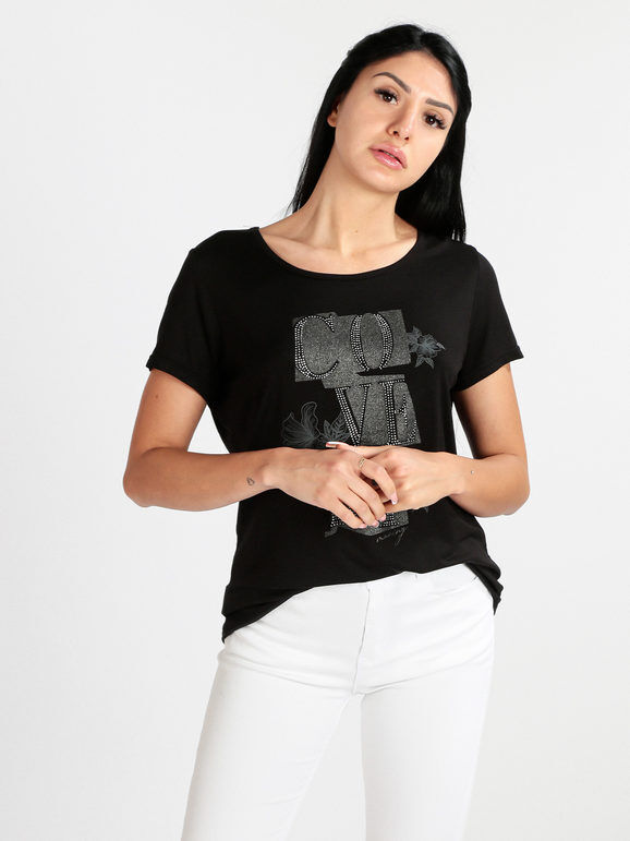 Coveri Maxi t-shirt donna T-Shirt Manica Corta donna Nero taglia S