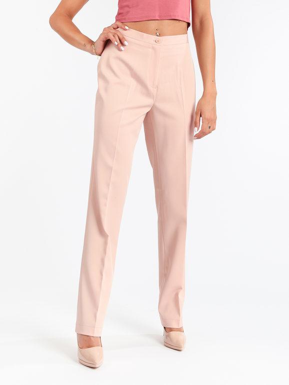 Radaus Pantalone donna gamba dritta Pantaloni Eleganti donna Rosa taglia 46