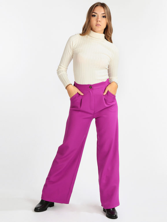 Vanita Pantalone elegante donna con tasche Pantaloni Eleganti donna Fucsia taglia M