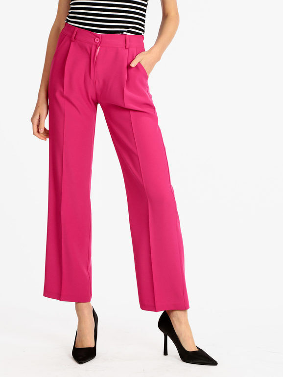 Frenetika Pantaloni a gamba larga da donna Pantaloni Eleganti donna Fucsia taglia L