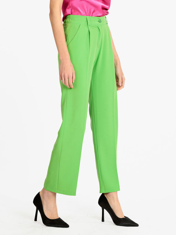 Frenetika Pantaloni a gamba larga da donna Pantaloni Eleganti donna Verde taglia XL