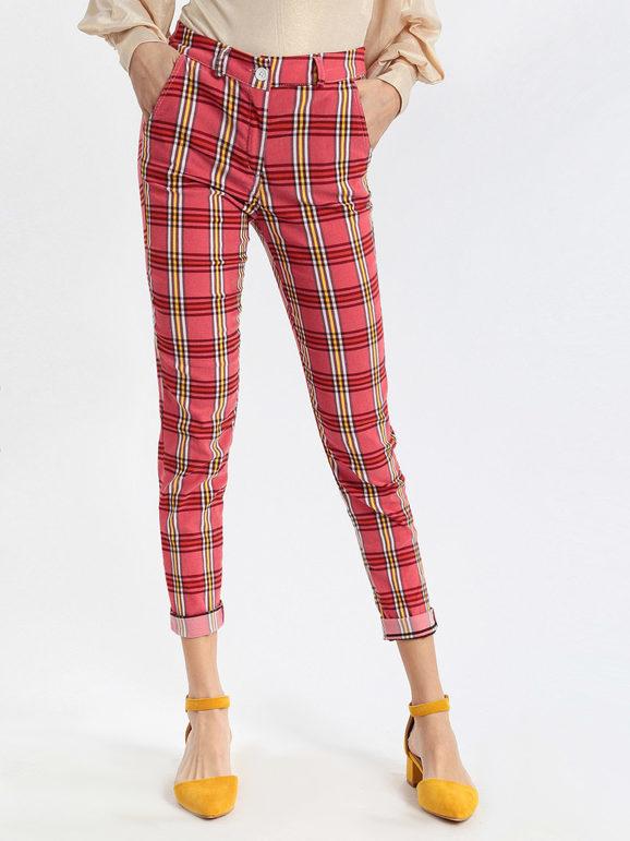 Solada Pantaloni a quadri leggeri Pantaloni Casual donna Rosso taglia L