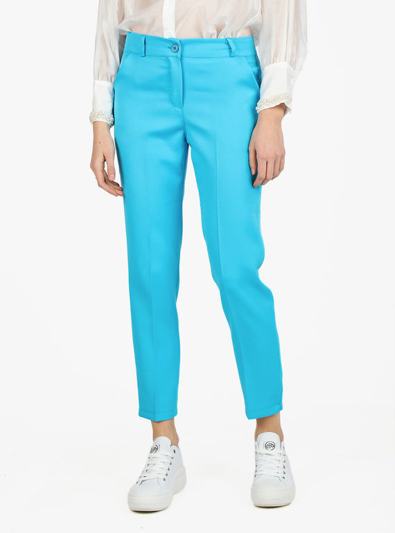 Frenetika Pantaloni classici da donna a sigaretta Pantaloni Eleganti donna Blu taglia S