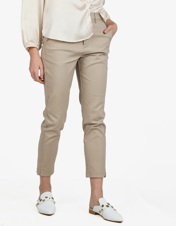 eilous jeans Pantaloni classici da donna a sigaretta Pantaloni Casual donna Beige taglia 56