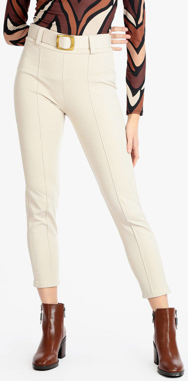 Solada Pantaloni classici da donna con cintura Pantaloni Casual donna Beige taglia XL