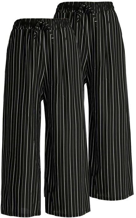 Solada Pantaloni culotte a righe 2 PEZZI Pantaloni Casual donna Nero taglia XL