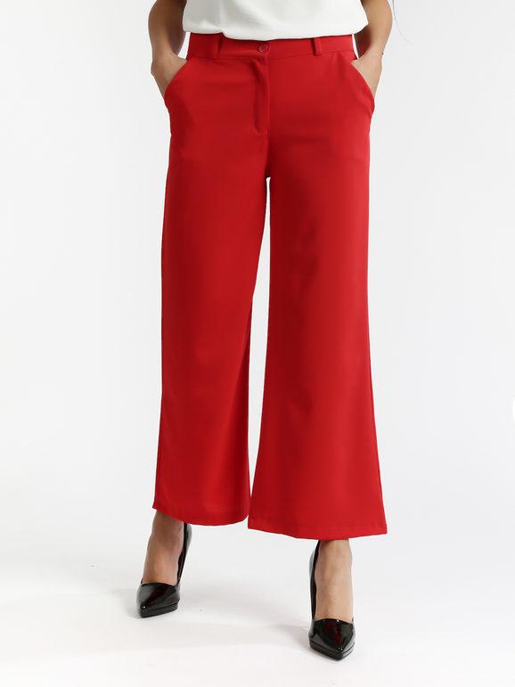 Frenetika Pantaloni culotte cropped Pantaloni Casual donna Rosso taglia L