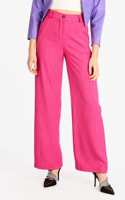 Melitea Pantaloni donna a gamba larga Pantaloni Casual donna Fucsia taglia Unica