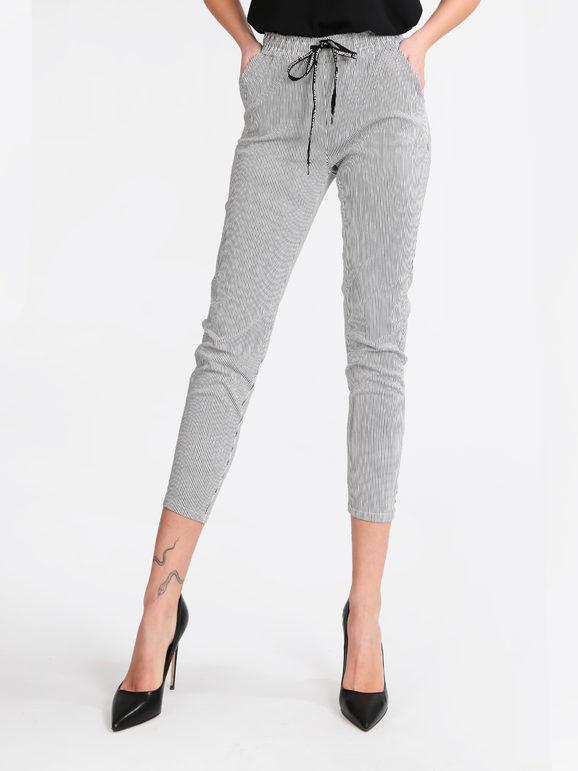 Solada Pantaloni donna a righe sottili Pantaloni Casual donna Bianco taglia XL