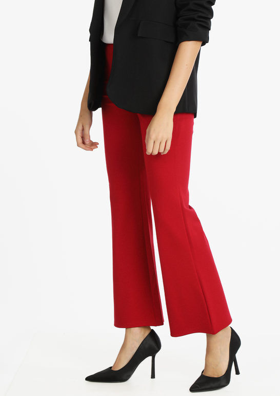 Sweet Pantaloni donna a zampa vita alta Pantaloni Casual donna Rosso taglia L