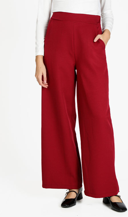 ghisleri Pantaloni donna ampi a vita alta Pantaloni Casual donna Rosso taglia S