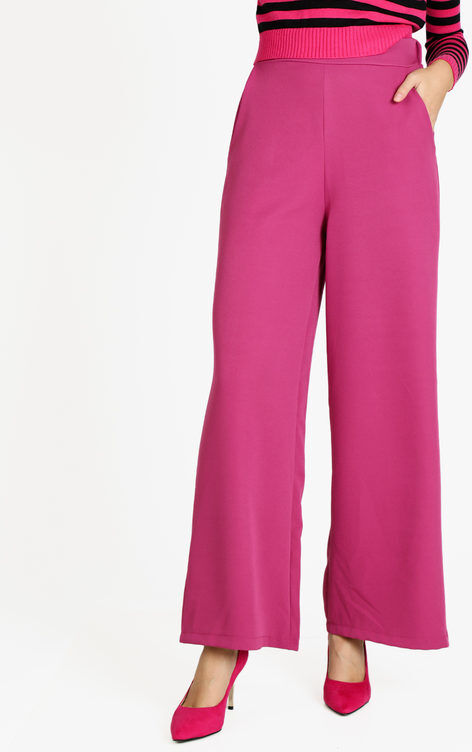 ghisleri Pantaloni donna ampi a vita alta Pantaloni Casual donna Fucsia taglia M